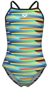 ARENA RACING STRIPE KIZ ÇOCUK YÜZÜCÜ MAYOSU 009006550