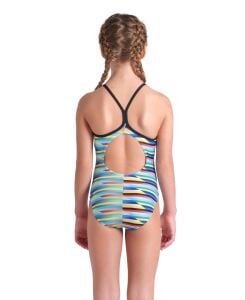 ARENA RACING STRIPE KIZ ÇOCUK YÜZÜCÜ MAYOSU 009006550