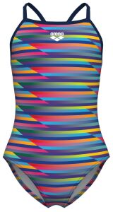 ARENA RACING STRIPE KIZ ÇOCUK YÜZÜCÜ MAYOSU 009006570