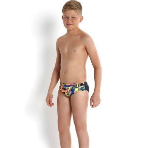 Speedo Endurance Plus Erkek Çocuk Slip Yüzücü Mayosu - Lacivert/Turuncu