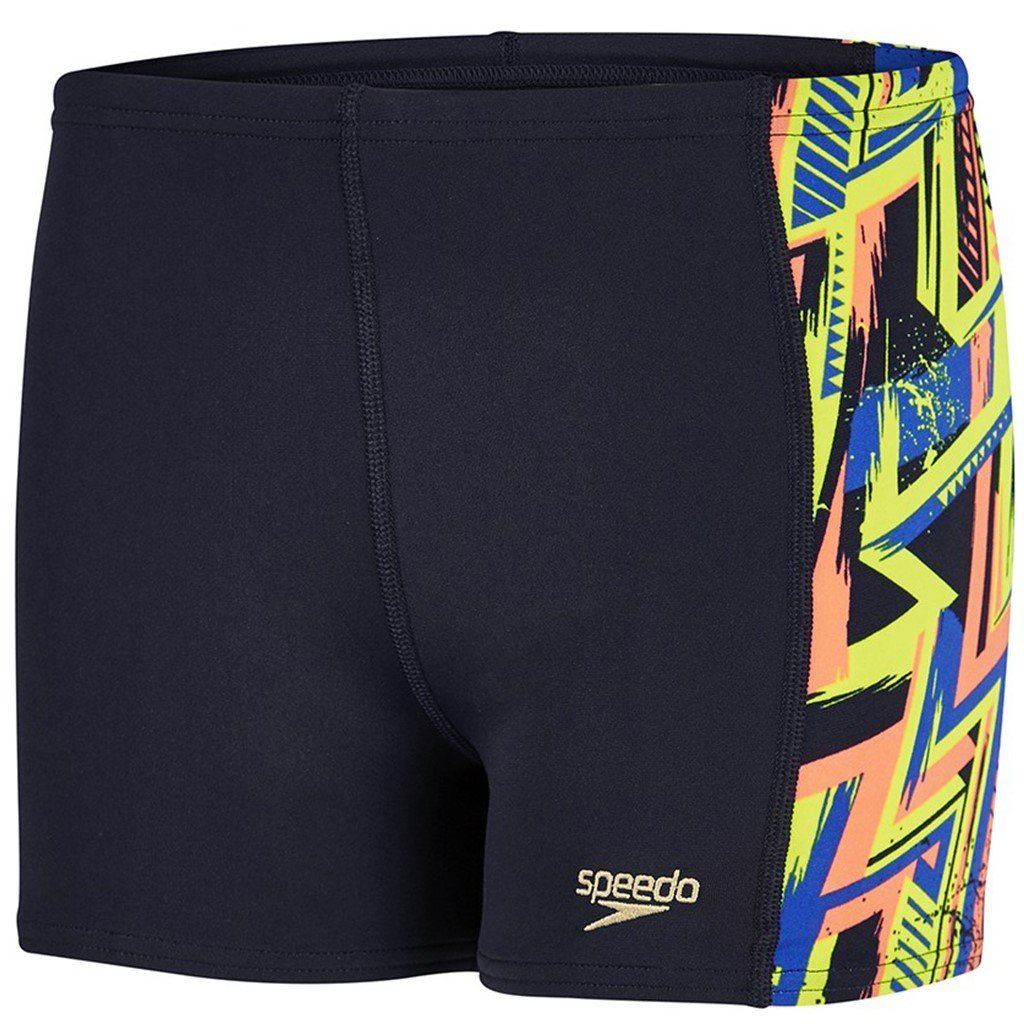 Speedo Erkek Çocuk Aquashort Yüzücü Mayosu - Lacivert/Kırmızı