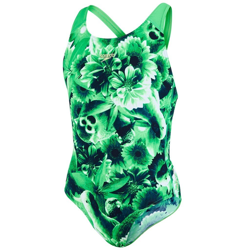 Speedo Endurance Plus Kız Çocuk Yüzücü Mayosu - Laci/Yeşil