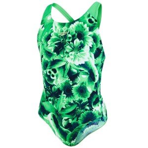 Speedo Endurance Plus Kız Çocuk Yüzücü Mayosu - Laci/Yeşil